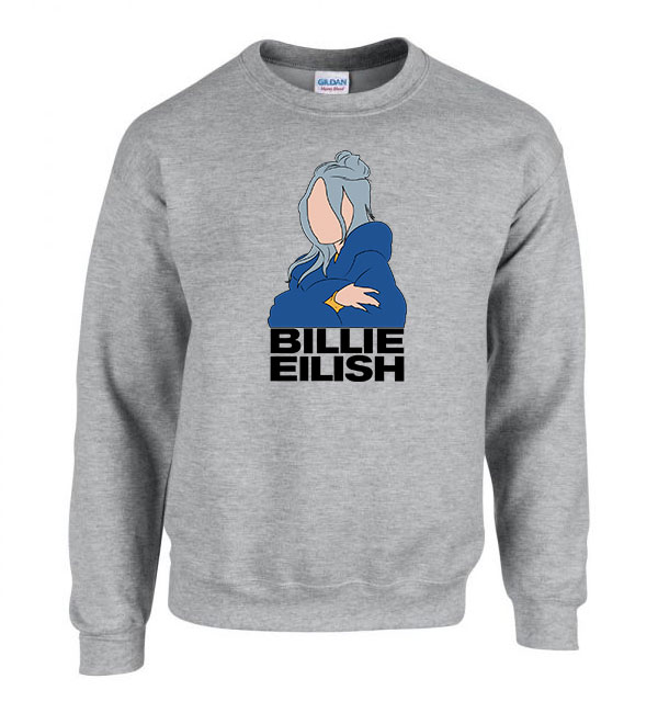 billie eilish Sportszürke Férfi Pulóver