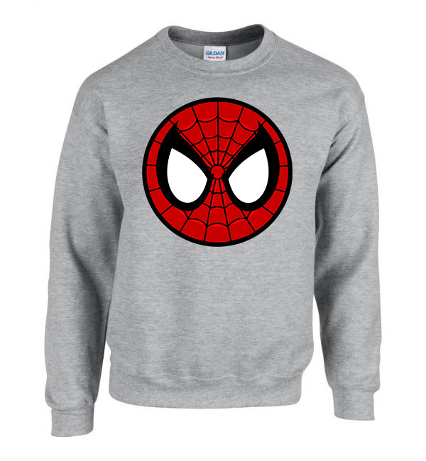spider face spider man pókember Sportszürke Férfi Pulóver