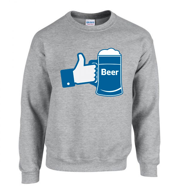 sör beer facebook Sportszürke Férfi Pulóver