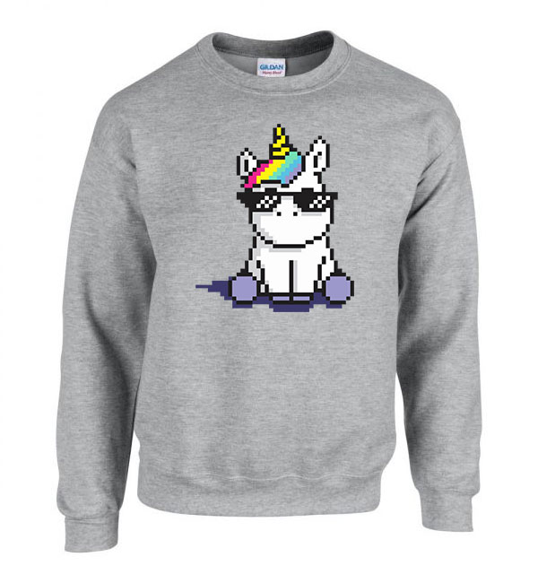 pixel unikornis Sportszürke Férfi Pulóver