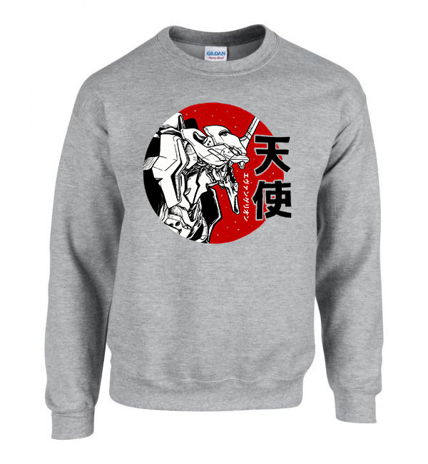evangelion Sportszürke Férfi Pulóver
