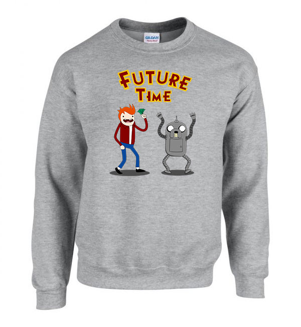 futurama adventure time Sportszürke Férfi Pulóver