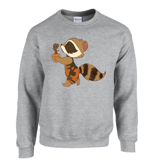 groot rocket raccoon Sportszürke Férfi Pulóver