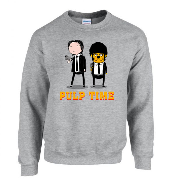 adventure time pulp fiction Sportszürke Férfi Pulóver