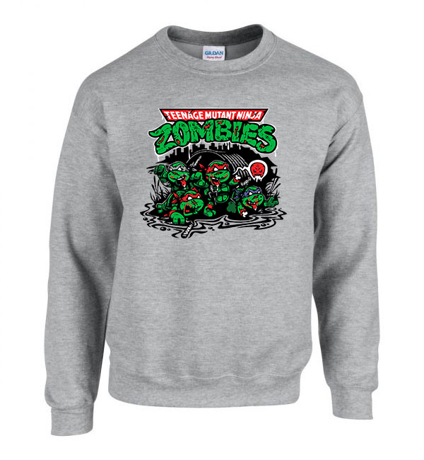 zombi zombis ninja teknőc Sportszürke Férfi Pulóver