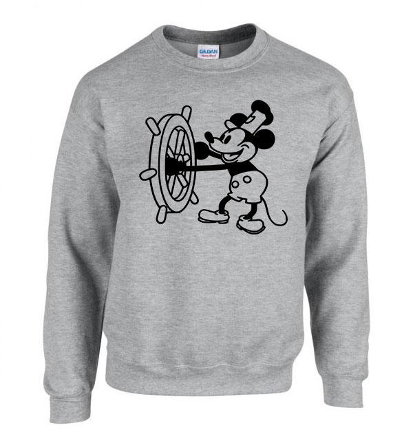retro mickey egér steamboat willie Sportszürke Férfi Pulóver