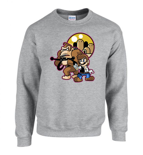 super mario donkey kong han solo Sportszürke Férfi Pulóver