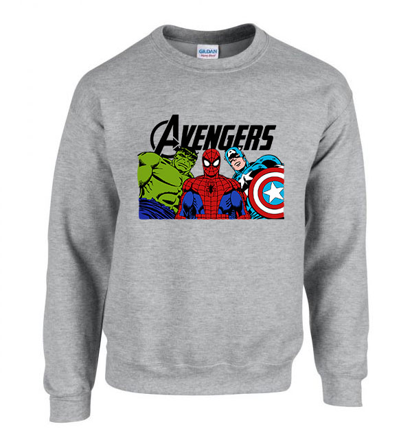 avengers bosszúállók hulk pókember amerika kapitány Sportszürke Férfi Pulóver