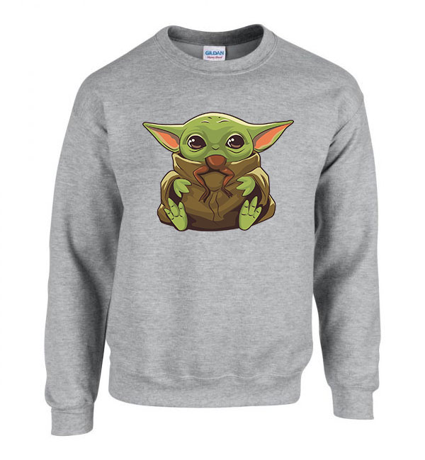 the child baba yoda baby yoda grogu mandalorian Sportszürke Férfi Pulóver