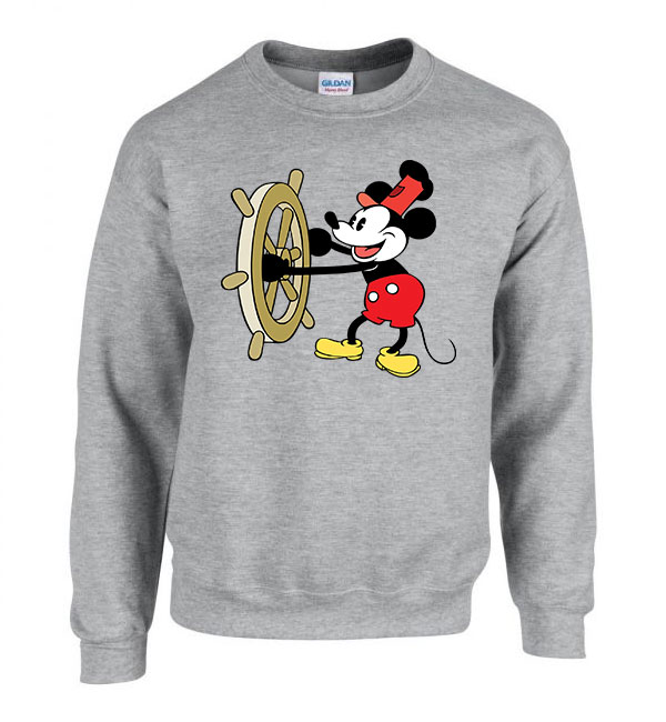 steamboat willie mickey egér Sportszürke Férfi Pulóver