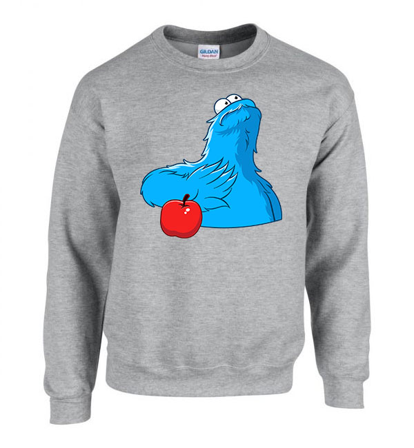 sütiszörny cookie monster alma Sportszürke Férfi Pulóver