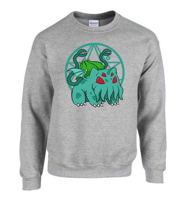 cthulhu bulbasaur Sportszürke Férfi Pulóver