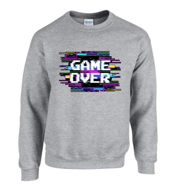 game over gamer Sportszürke Férfi Pulóver