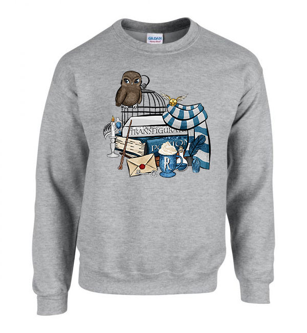 harry potter hollóhát ravenclaw Sportszürke Férfi Pulóver