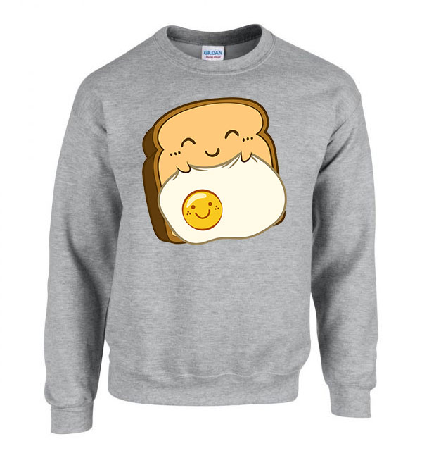 toast kenéyr tojás humor Sportszürke Férfi Pulóver
