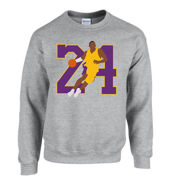 kobe bryant 24 nba kosár kosaras lakers Sportszürke Férfi Pulóver