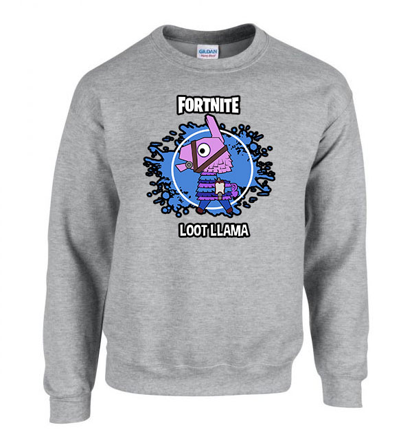loot láma fortnite Sportszürke Férfi Pulóver