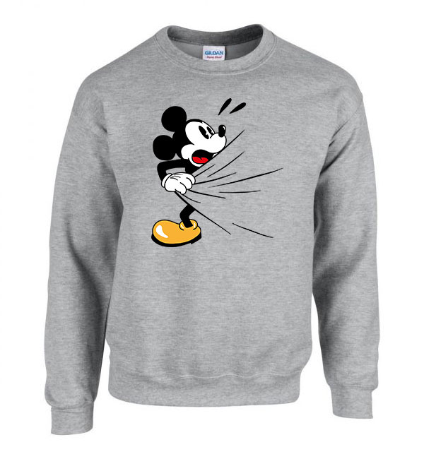 mickey egér zuhanyzik Sportszürke Férfi Pulóver