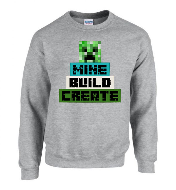 minecraft creeper Sportszürke Férfi Pulóver
