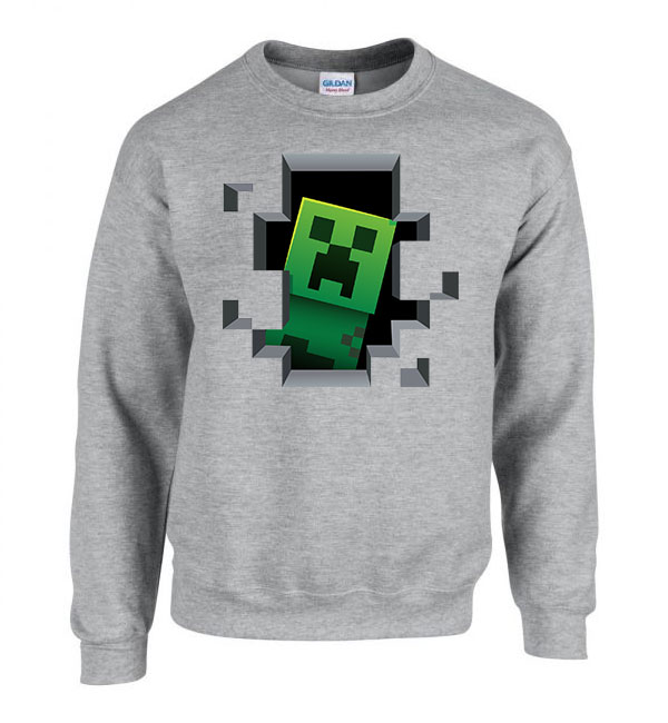 minecraft creeper Sportszürke Férfi Pulóver