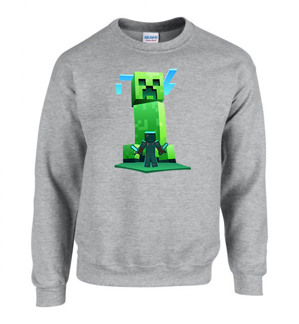 creeper minecraft Sportszürke Férfi Pulóver