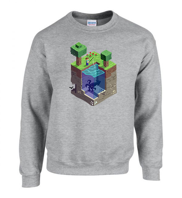 minecraft Sportszürke Férfi Pulóver