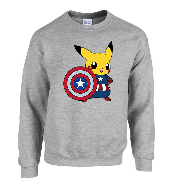 pokemon pikachu Sportszürke Férfi Pulóver