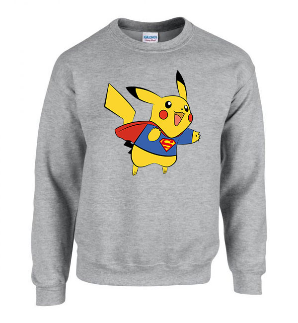 pokemon pikachu Sportszürke Férfi Pulóver