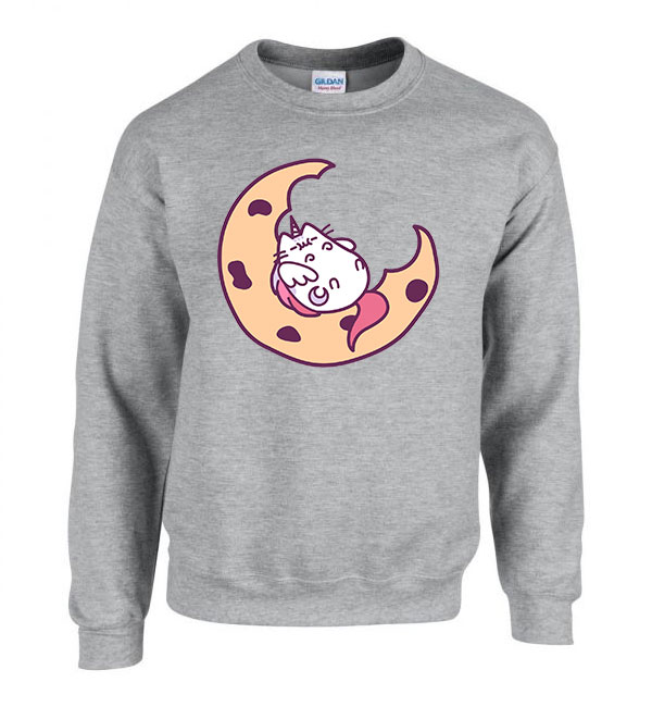 macska macskás cica cicás pusheen unikornis Sportszürke Férfi Pulóver
