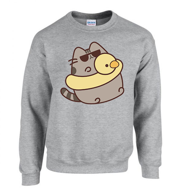 nyár nyaralás szemüveg pusheen macska macskás cica cicás Sportszürke Férfi Pulóver