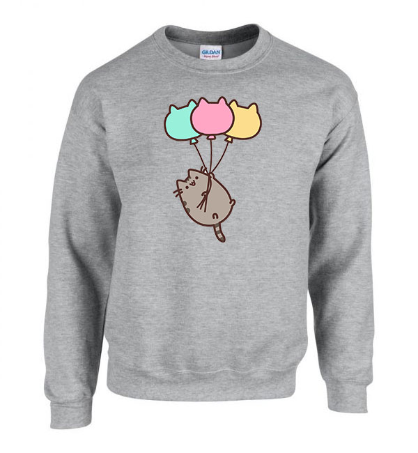 pusheen lufi macska macskás cica cicás Sportszürke Férfi Pulóver