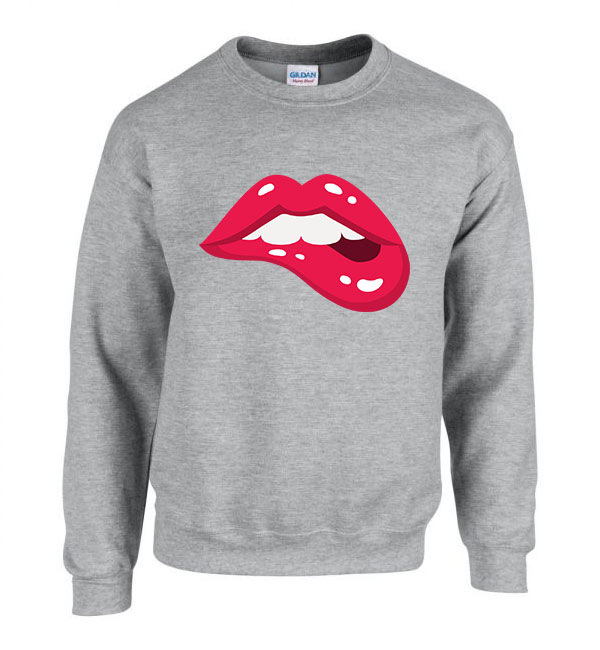 lips ajak ajkak száj  Sportszürke Férfi Pulóver