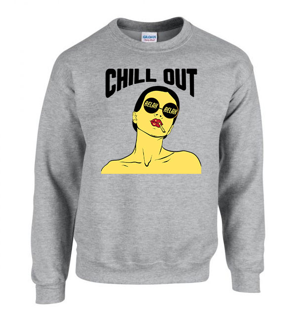 chill out relax girl Sportszürke Férfi Pulóver
