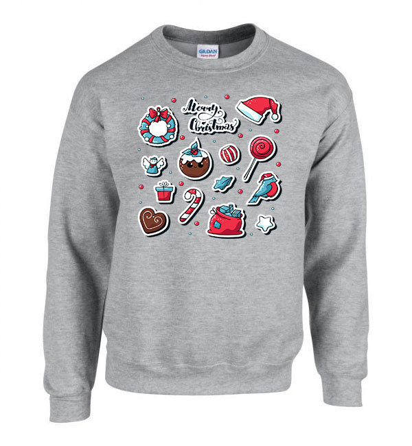 karácsony karácsonyos merry christmas mézeskalács Sportszürke Férfi Pulóver