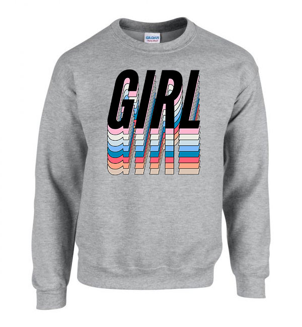 GIRL girl power grl pwr Sportszürke Férfi Pulóver