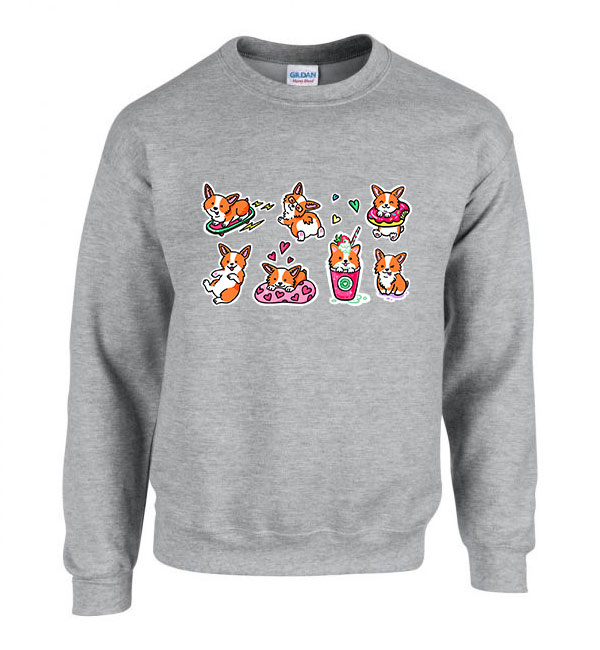 Corgi korgi corgik Sportszürke Férfi Pulóver