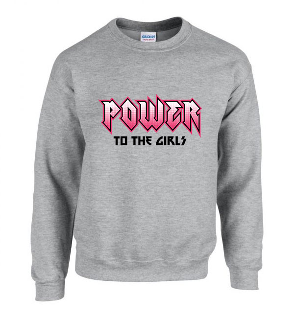 power to the girls girl power Sportszürke Férfi Pulóver