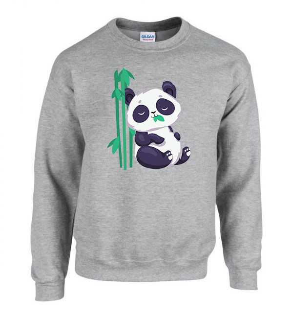 cuki panda pandás bambusz Sportszürke Férfi Pulóver