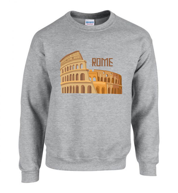 olaszország italy róma rome colosseum  Sportszürke Férfi Pulóver