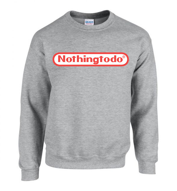 nintendo nothingtodo Sportszürke Férfi Pulóver