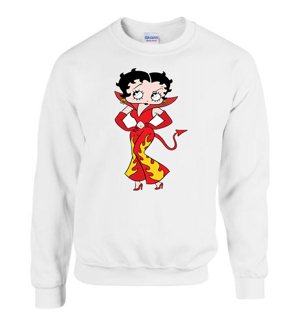 Betty Boop Fehér Férfi Pulóver