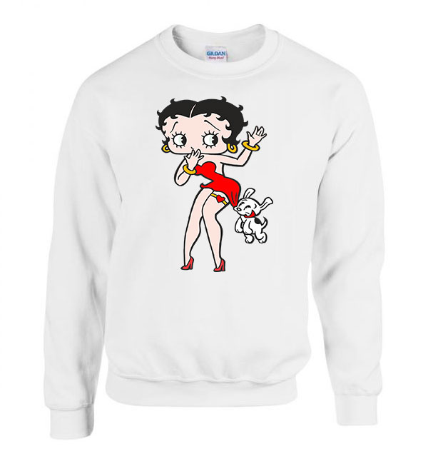 Betty Boop Fehér Férfi Pulóver