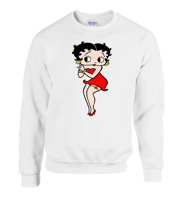 Betty Boop Fehér Férfi Pulóver