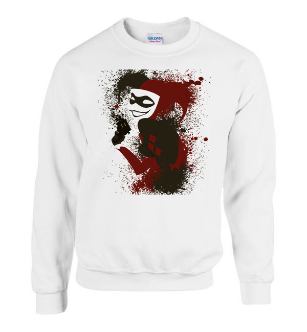 Harley Quinn Fehér Férfi Pulóver