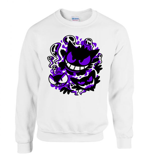 pokemon gastly gengar Fehér Férfi Pulóver