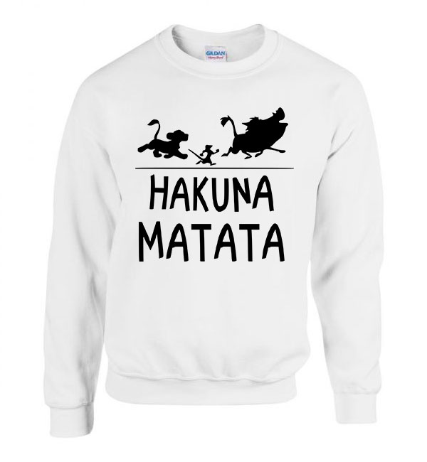 hakuna matata oroszlánkirály Fehér Férfi Pulóver