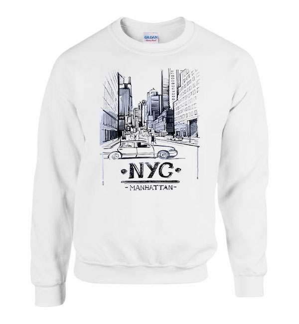 new york manhattan Fehér Férfi Pulóver