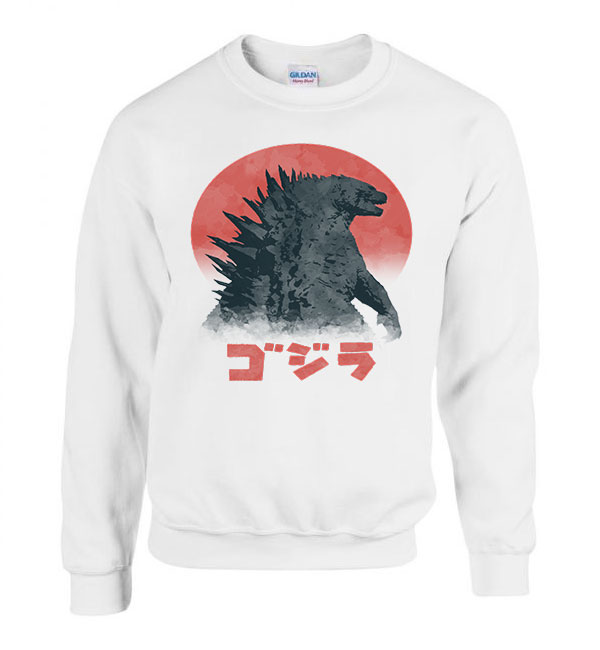 godzilla Fehér Férfi Pulóver