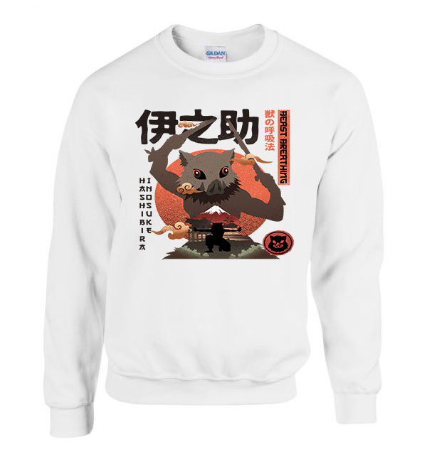 demon slayer inosuke Fehér Férfi Pulóver