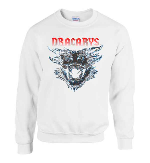 dracarys game of thrones trónok harca Fehér Férfi Pulóver